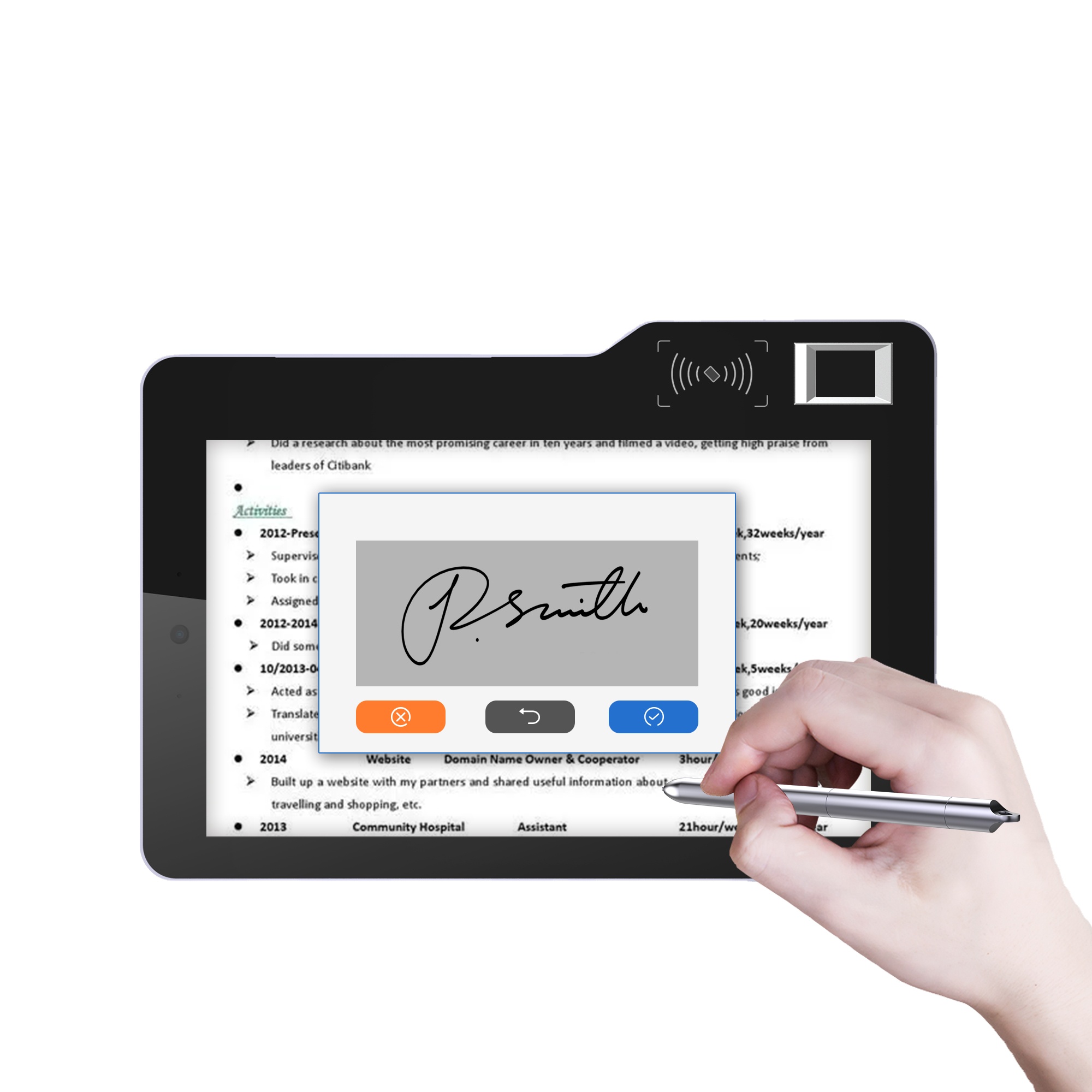 Digital Signature Pad - MT610 10.1 İnç Android Tablet, Biyometrik