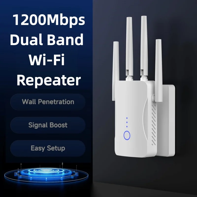 Wifi Range Extender - 2.4G/5GHz Çift Bantlı WiFi Tekrarlayıcı 1200Mbps