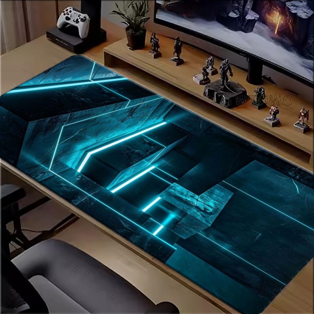 Cyan Neon Tech Geometrik Büyük - Office Tech Desk incelemesi ve fiyatı