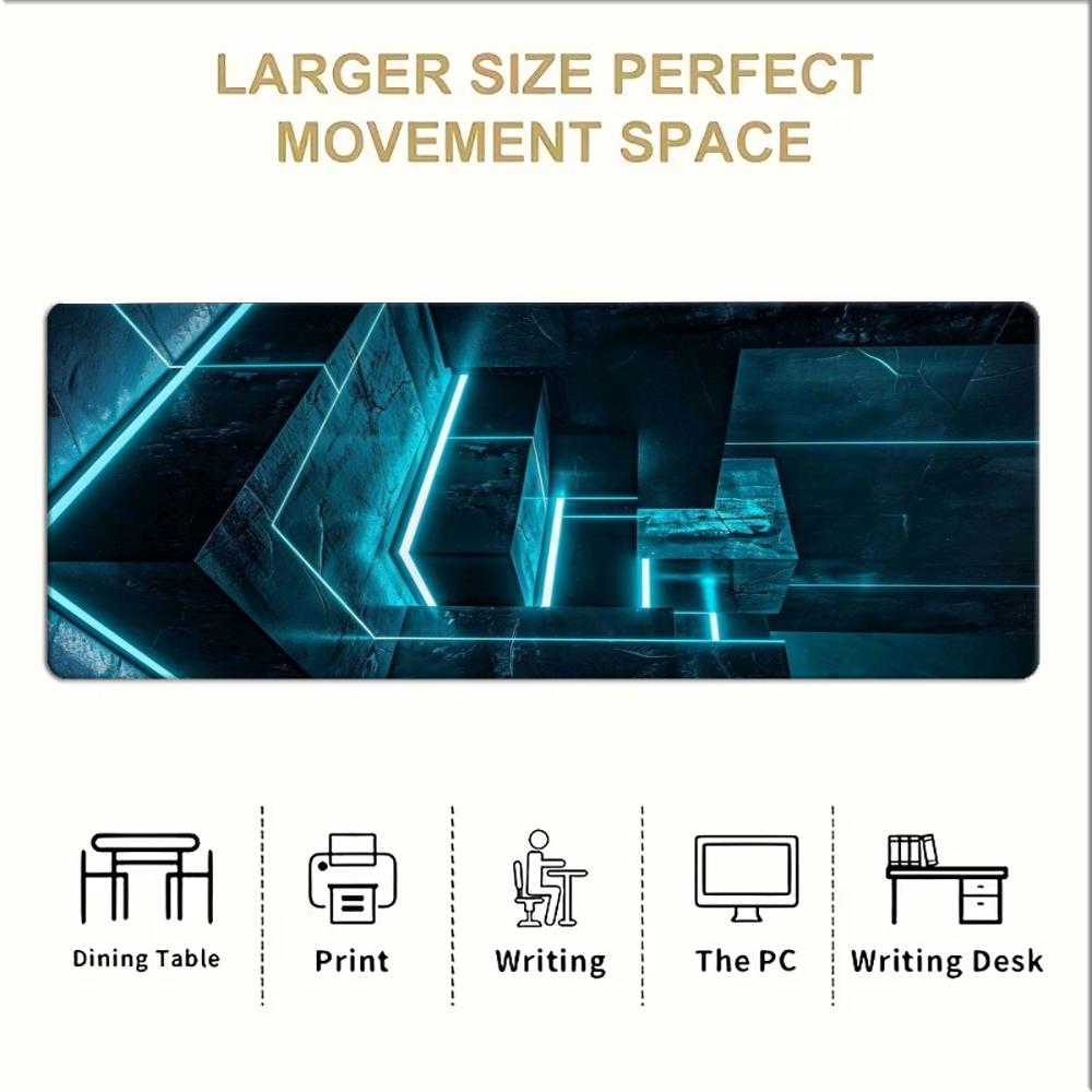 Cyan Neon Tech Geometrik Büyük - Office Tech Desk incelemesi ve fiyatı